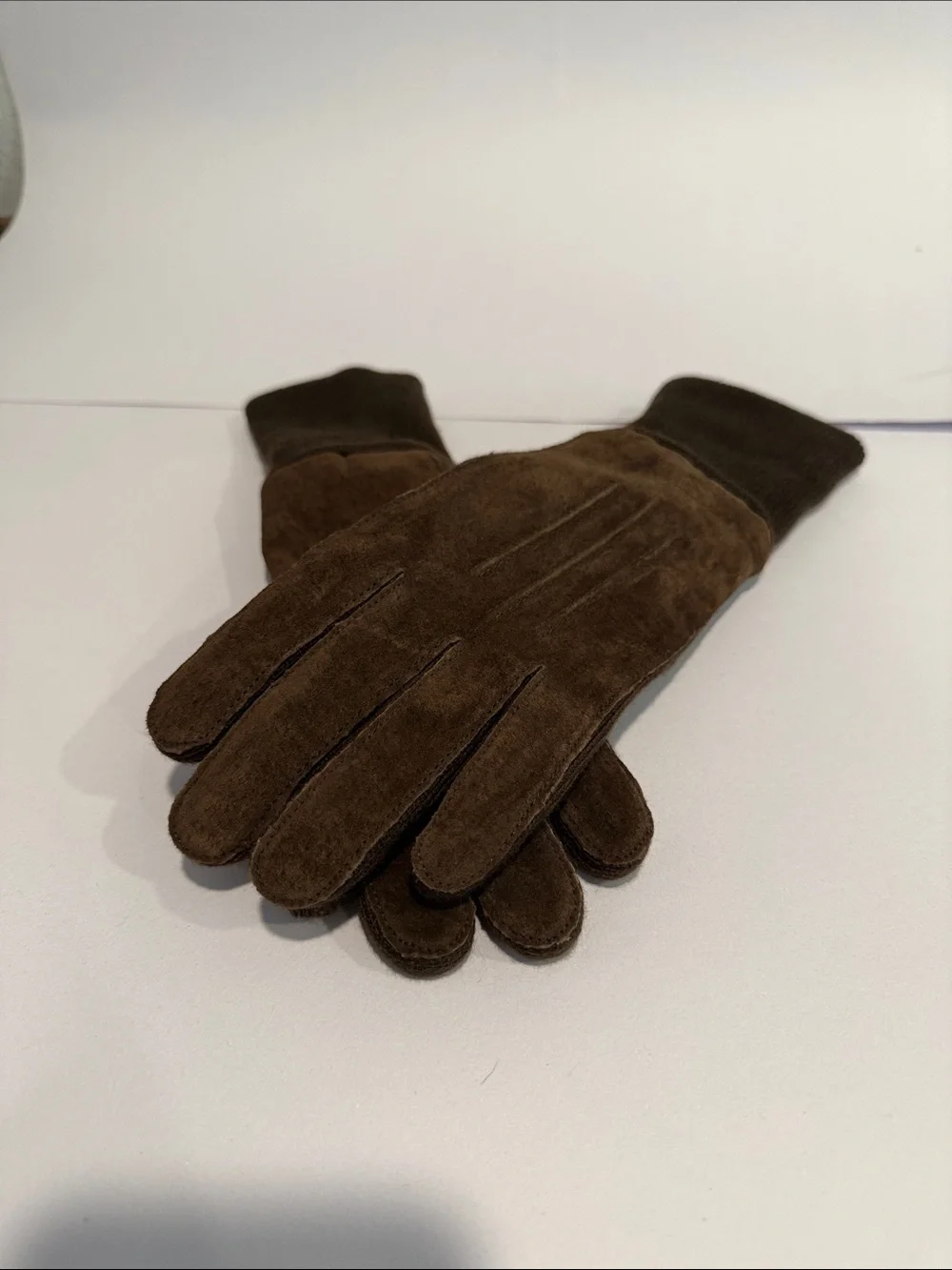 Women’s Brown Suede Winter Gloves